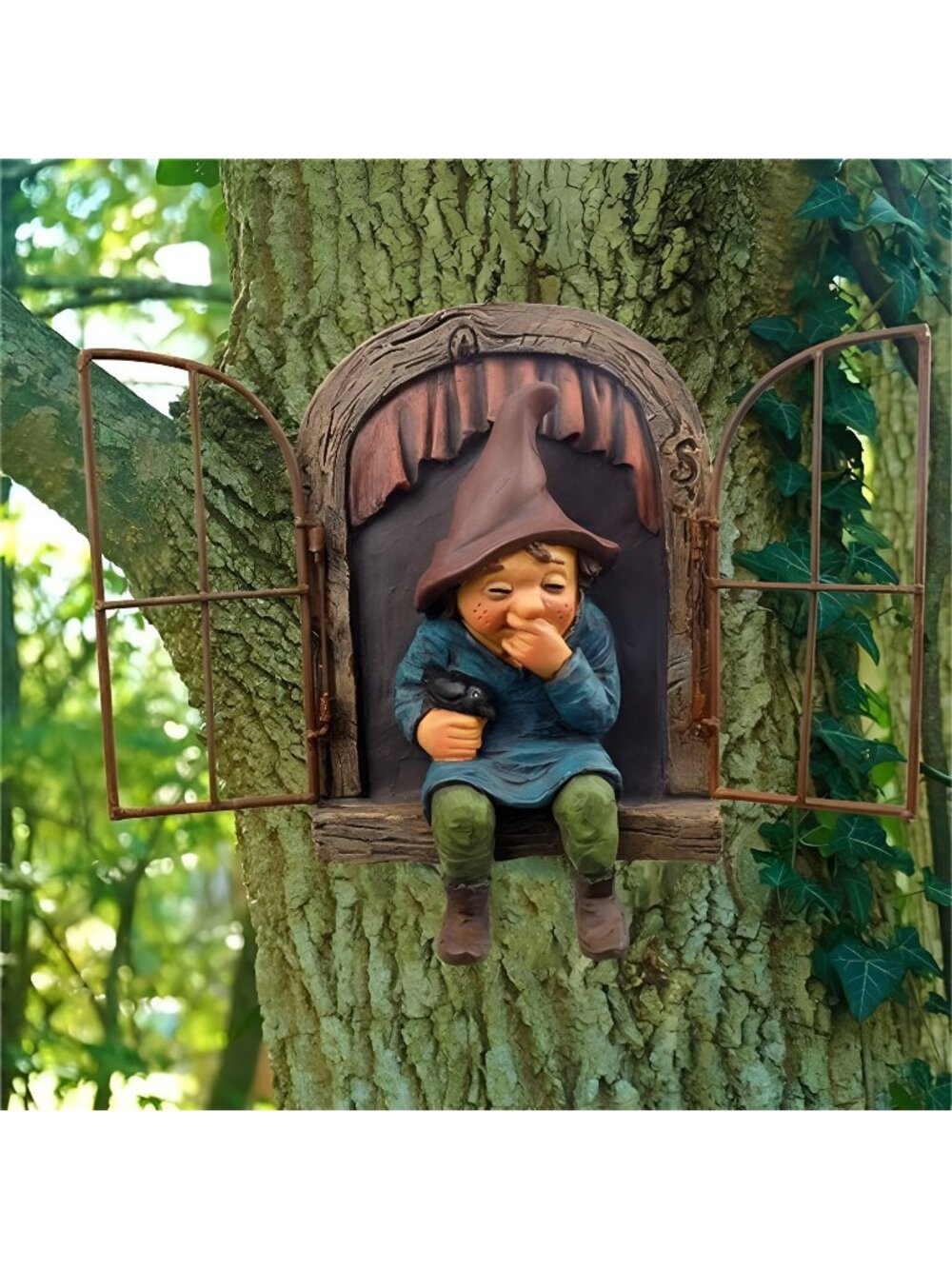 Elf Out The Door Tree Hugger -5.9 Inch, aGrden Tree Decoratio